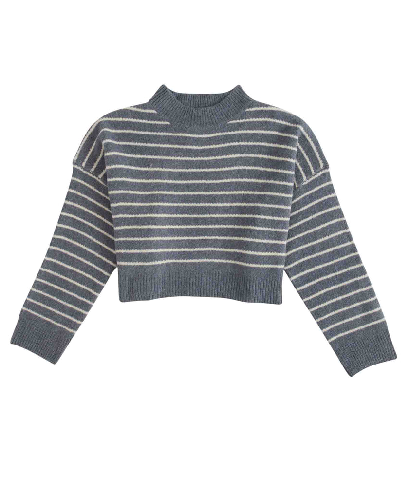 Cropped Stripe Knit Sweater