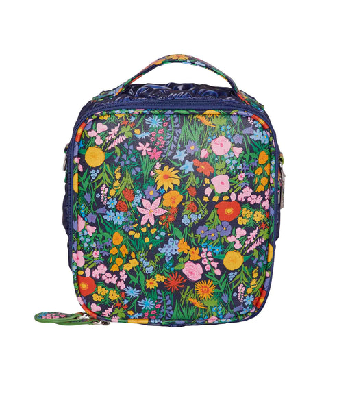Floral Quilted Navy Lunch Box