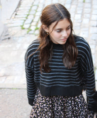 Cropped Stripe Sweater