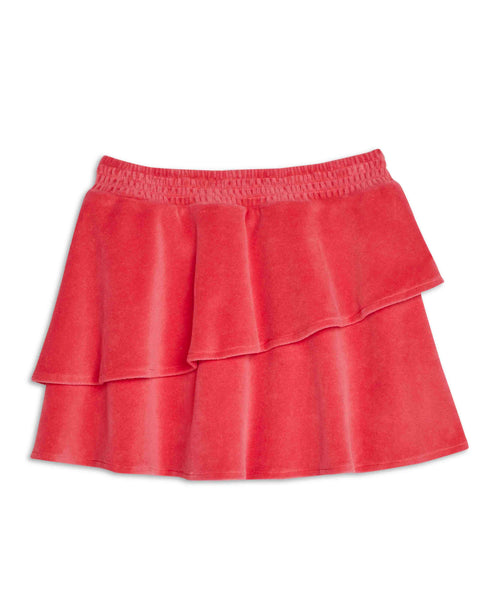 Remi Double Ruffle Velour Skirt