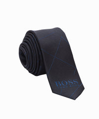 Navy Printed Silk Tie