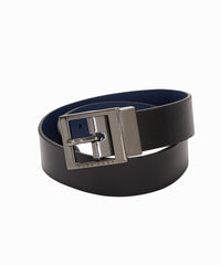 Black/Navy Reversible Leather Belt